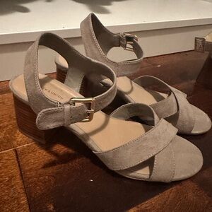 14th & Union Taupe Block Heel Sandals